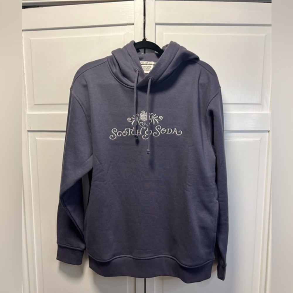 NWT Scotch & Soda French Terry Graphic Sweatshirt With Hoodie Size Men’s Small
